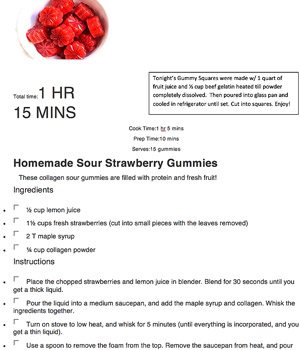 Homemade Sour Strawberry Gummies